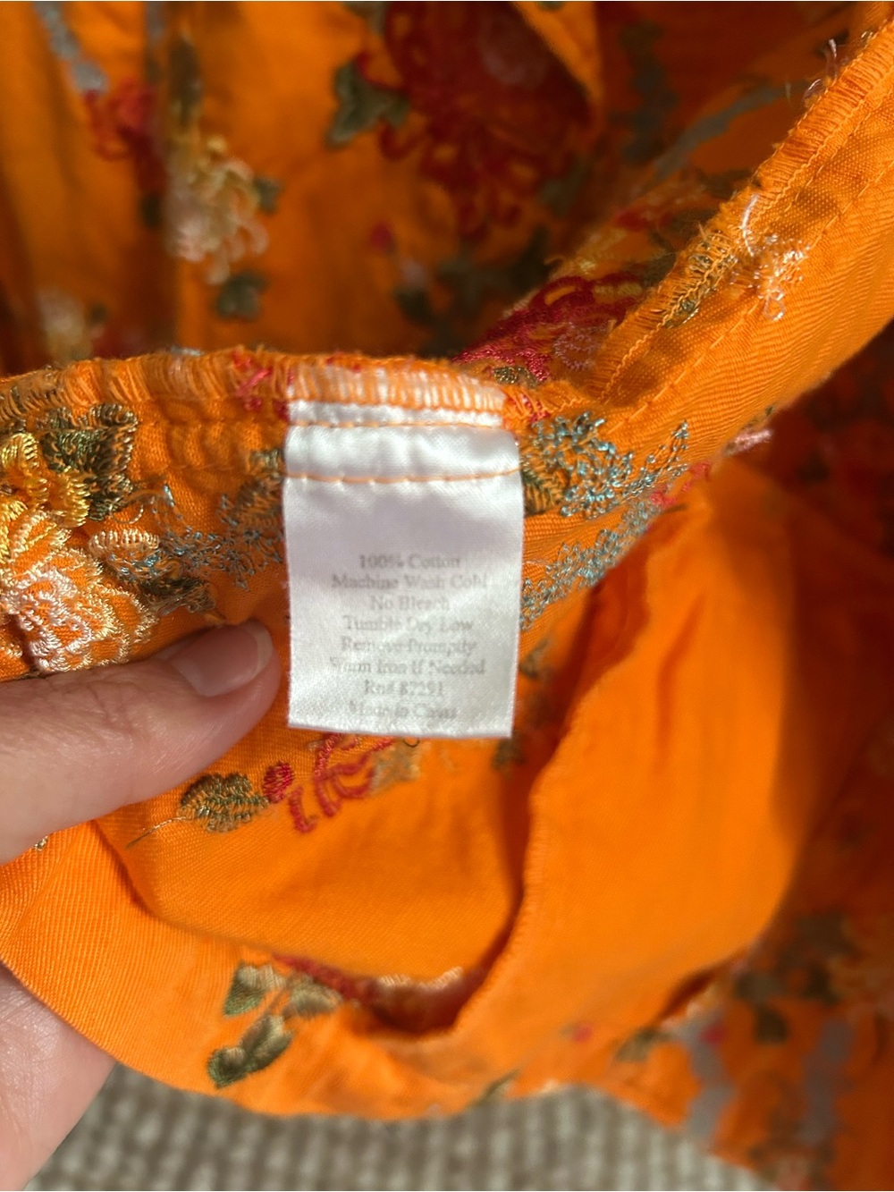 Johnny Was Tangerine Floral Embroidered Blazer - Picture 7 of 7